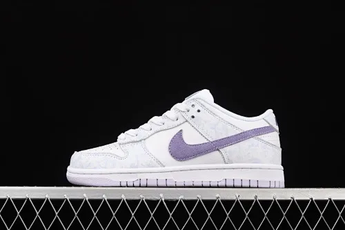 All categories Nk SB Dunk series Nk SB Dunk Low low-top sneakers C version Nk SB Dunk Low Prm white and light purple color SB smashed backboard fashion casual sneakers DM9467-500